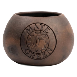 MATERO Z CERAMIKI MLEKOWANEJ HAND MADE – YERBA MATE GREEN