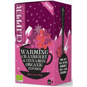 HERBATKA ROZGRZEWAJĄCA Z ŻURAWINĄ I CYNAMONEM BIO (20 x 2 g) 40 g – CLIPPER (PRODUKT SEZONOWY)
