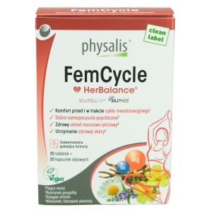 20 TABLETEK + 20 KAPSUŁEK NA CYKL MENSTRUACYJNY (FEMCYCLE) – PHYSALIS (HERBALANCE)