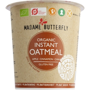 OWSIANKA BŁYSKAWICZNA JABŁKO – CYNAMON – CHIA BEZGLUTENOWA BIO 55 g – MADAME BUTTERFLY