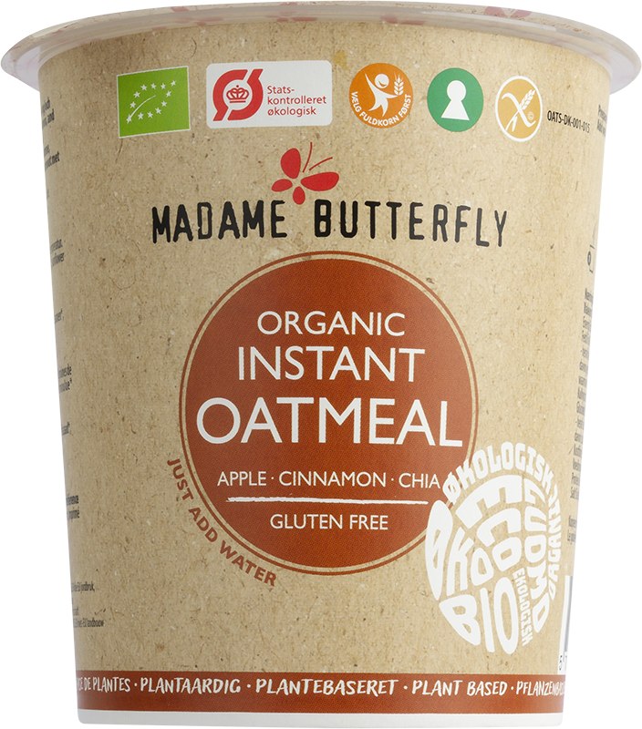 OWSIANKA BŁYSKAWICZNA JABŁKO – CYNAMON – CHIA BEZGLUTENOWA BIO 55 g – MADAME BUTTERFLY OWSIANKA BŁYSKAWICZNA JABŁKO – CYNAMON – CHIA BEZGLUTENOWA BIO 55 g – MADAME BUTTERFLY
