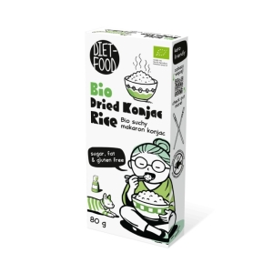MAKARON (SUCHY KONJAC) W KSZTAŁCIE RYŻU BEZGLUTENOWY BIO 80 g – DIET-FOOD