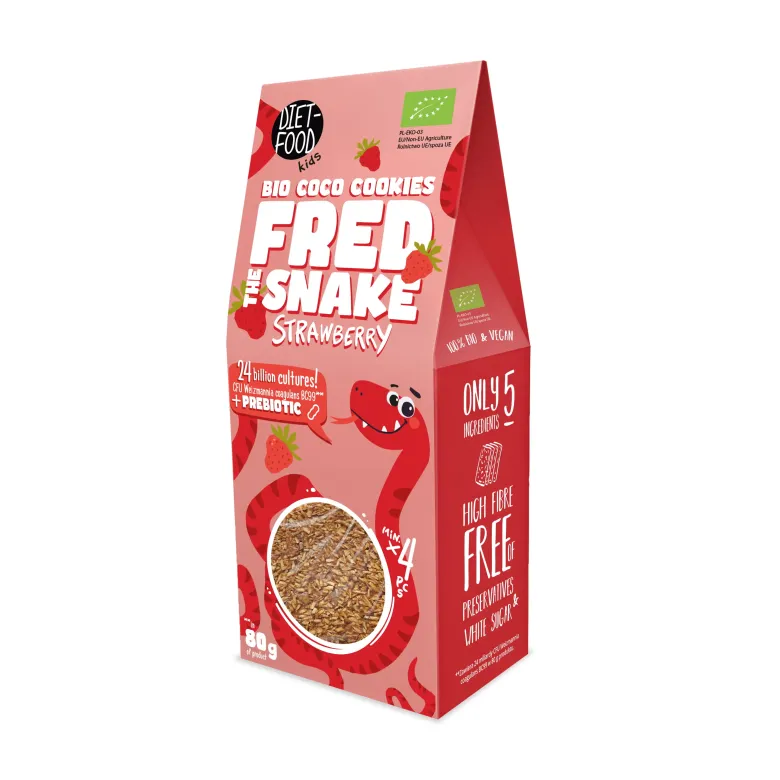 CIASTKA KOKOSOWE Z TRUSKAWKAMI BIO 80 g – DIET-FOOD (FRED THE SNAKE) CIASTKA KOKOSOWE Z TRUSKAWKAMI BIO 80 g – DIET-FOOD (FRED THE SNAKE)