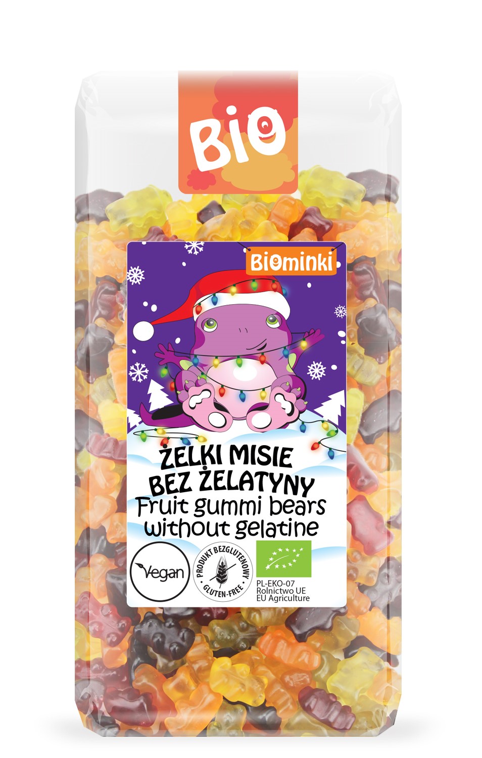 ŻELKI MISIE BEZ ŻELATYNY BEZGLUTENOWE BIO 500 g – BIOMINKI (EDYCJA ŚWIĄTECZNA)(PRODUKT SEZONOWY) ŻELKI MISIE BEZ ŻELATYNY BEZGLUTENOWE BIO 500 g – BIOMINKI (EDYCJA ŚWIĄTECZNA)(PRODUKT SEZONOWY)