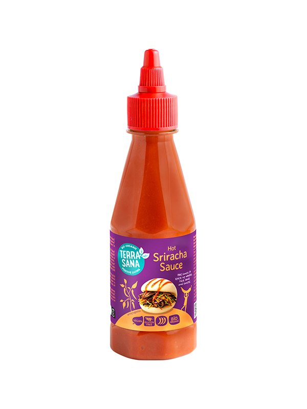 SOS Z OSTREJ PAPRYKI CHILI SRIRACHA BEZGLUTENOWY BIO 250 g – TERRASANA SOS Z OSTREJ PAPRYKI CHILI SRIRACHA BEZGLUTENOWY BIO 250 g – TERRASANA