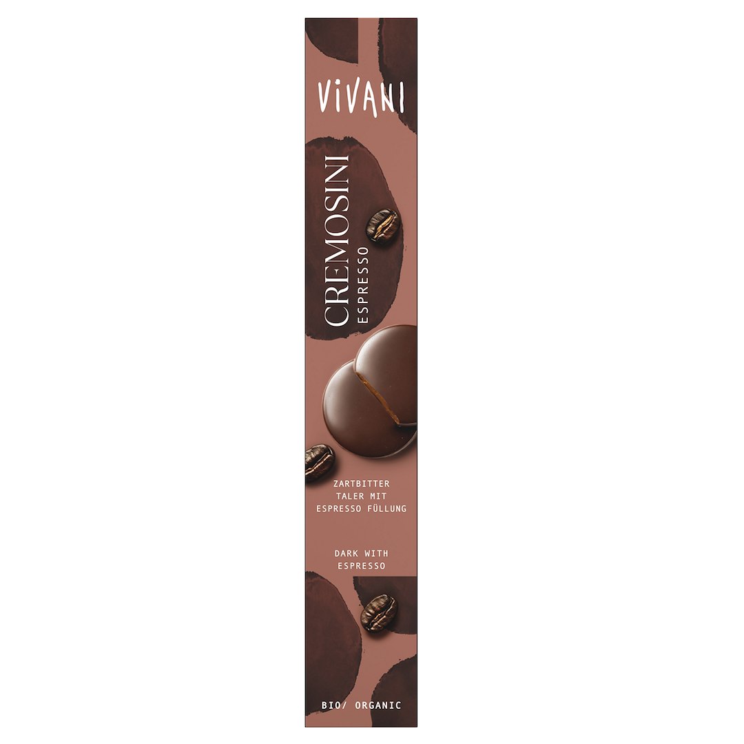 CZEKOLADKI GORZKIE Z NADZIENIEM ESPRESSO BIO 100 g – VIVANI CZEKOLADKI GORZKIE Z NADZIENIEM ESPRESSO BIO 100 g – VIVANI
