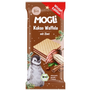 WAFELKI Z KREMEM KAKAOWO – CYNAMONOWYM BIO 15 g – MOGLI (PRODUKT SEZONOWY)