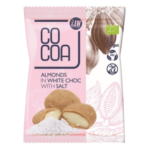 MIGDAŁY W BIAŁEJ POLEWIE Z SOLĄ BIO 70 g – COCOA