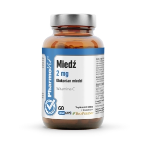 MIEDŹ ORGANICZNA (2 mg) BEZGLUTENOWA 60 KAPSUŁEK – PHARMOVIT (CLEAN LABEL)