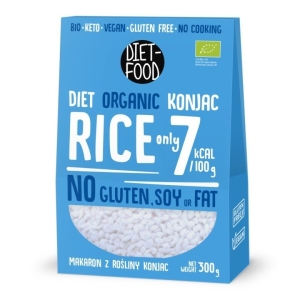 MAKARON (KONJAC) W KSZTAŁCIE RYŻU BEZGLUTENOWY BIO 385 g (300 g) – DIET-FOOD