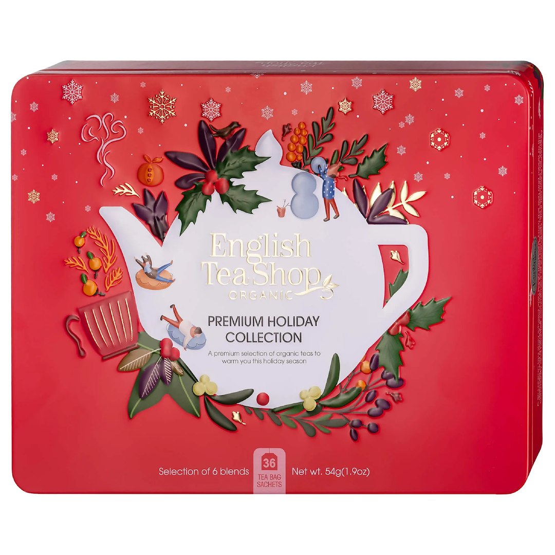 ZESTAW HERBAT I HERBATEK ŚWIĄTECZNYCH PREMIUM BIO W PUSZCE (6 SMAKÓW) (36 x 1,5 g) 54 g – ENGLISH TEA SHOP ORGANIC (PRODUKT SEZONOWY) ZESTAW HERBAT I HERBATEK ŚWIĄTECZNYCH PREMIUM BIO W PUSZCE (6 SMAKÓW) (36 x 1,5 g) 54 g – ENGLISH TEA SHOP ORGANIC (PRODUKT SEZONOWY)