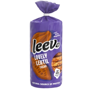 WAFLE Z SOCZEWICY PROTEINOWE O SMAKU CZEKOLADOWYM BEZGLUTENOWE BIO 130 g – LEEV